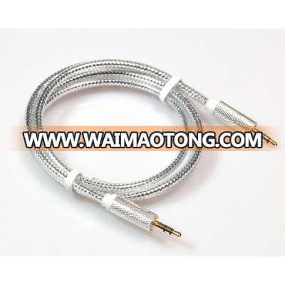 2016 new premium high quality gold plated audio/aux/av cable for car/smartphone/speaker 1M free samples