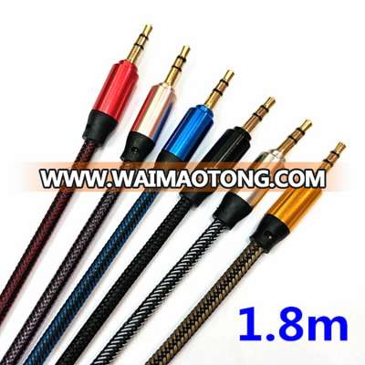 3.5mm Male to Male Auxiliary Stereo aux Audio Cable Gold-Plated Braided Nylon