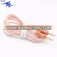 Super strong connector Fabric Braided 3.5mm AUX Stereo Auxiliary Car Audio Cable Male to Male cable cord