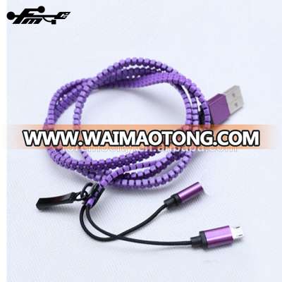 Multi Zipper usb cable for SAMSUNG and for Iphone