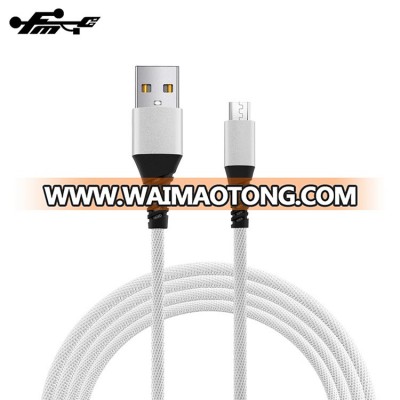 Wholesale china factory fast charging nylon braided micro usb metal type c cable