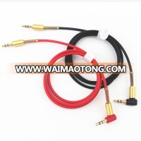 High Grade Metal Spring 90 Degrees 3.5mm Male To Male Aux Audio Cable