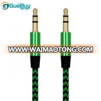 Top Sales 3.5mm Jack Auxiliary Audio Cable Nylon Braided Male to Male AUX Cord