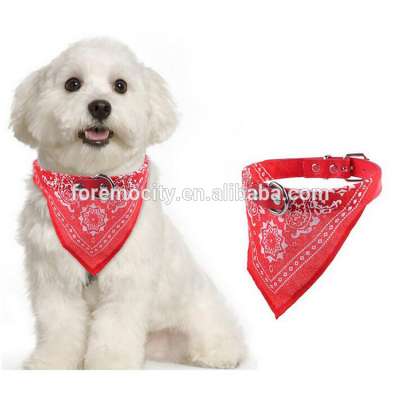 jeweled leather dog bandana collar